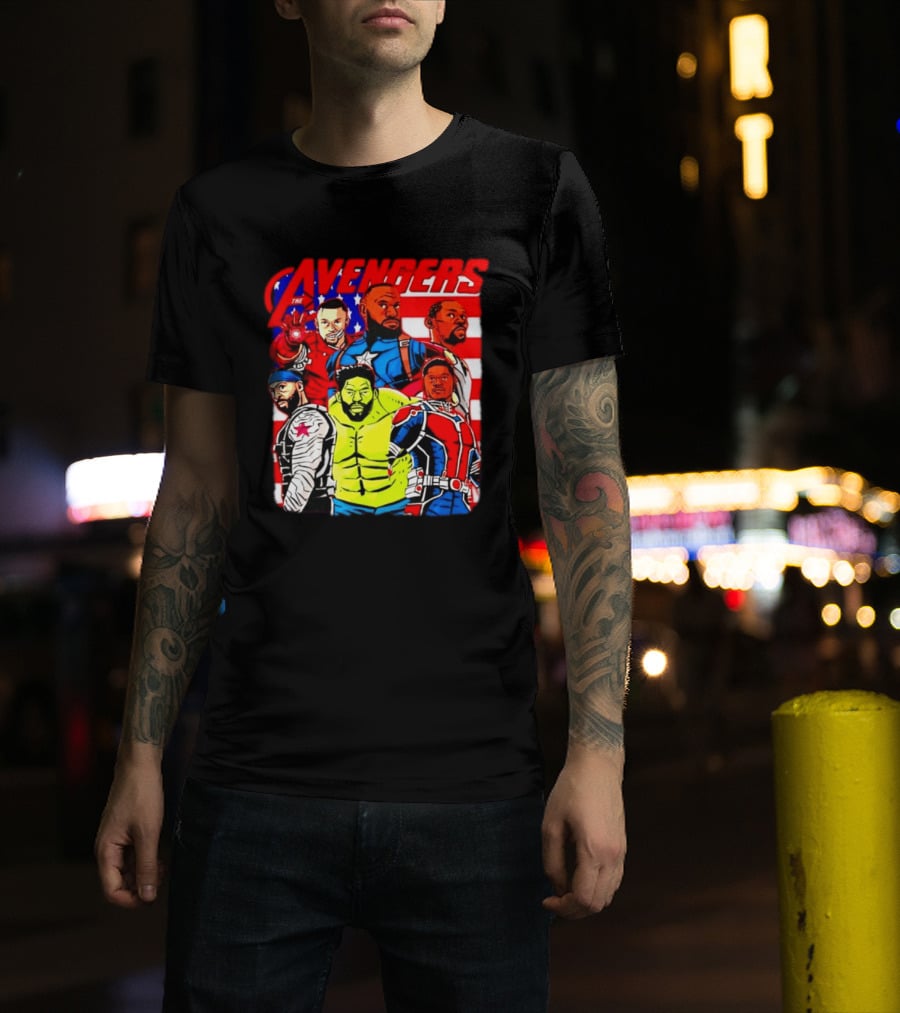 Avengers Basketball Superstars LeBron James Stephen Curry Kevin Durant Anthony Davis Hulk Ant Man T-Shirt