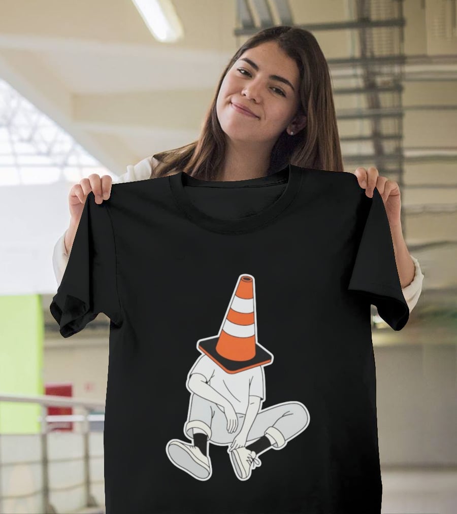 Under Construction Introvert Mode Traffic Cone Head Silent Reflection T-Shirt