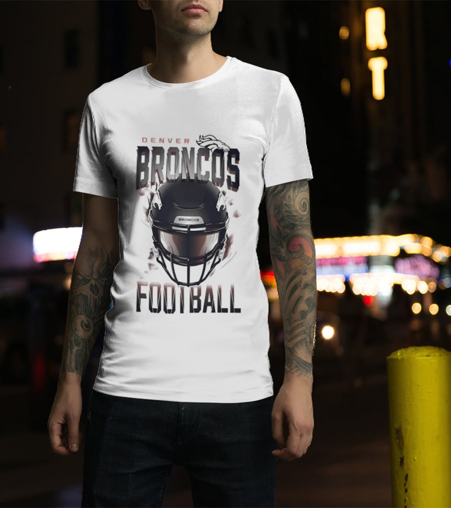 Denver Broncos Football Helmet 2026 Season Broncos Football T-Shirt