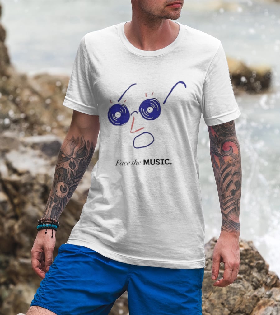 Face The Music Vinyl Record Audiophile Minimalist T-Shirt