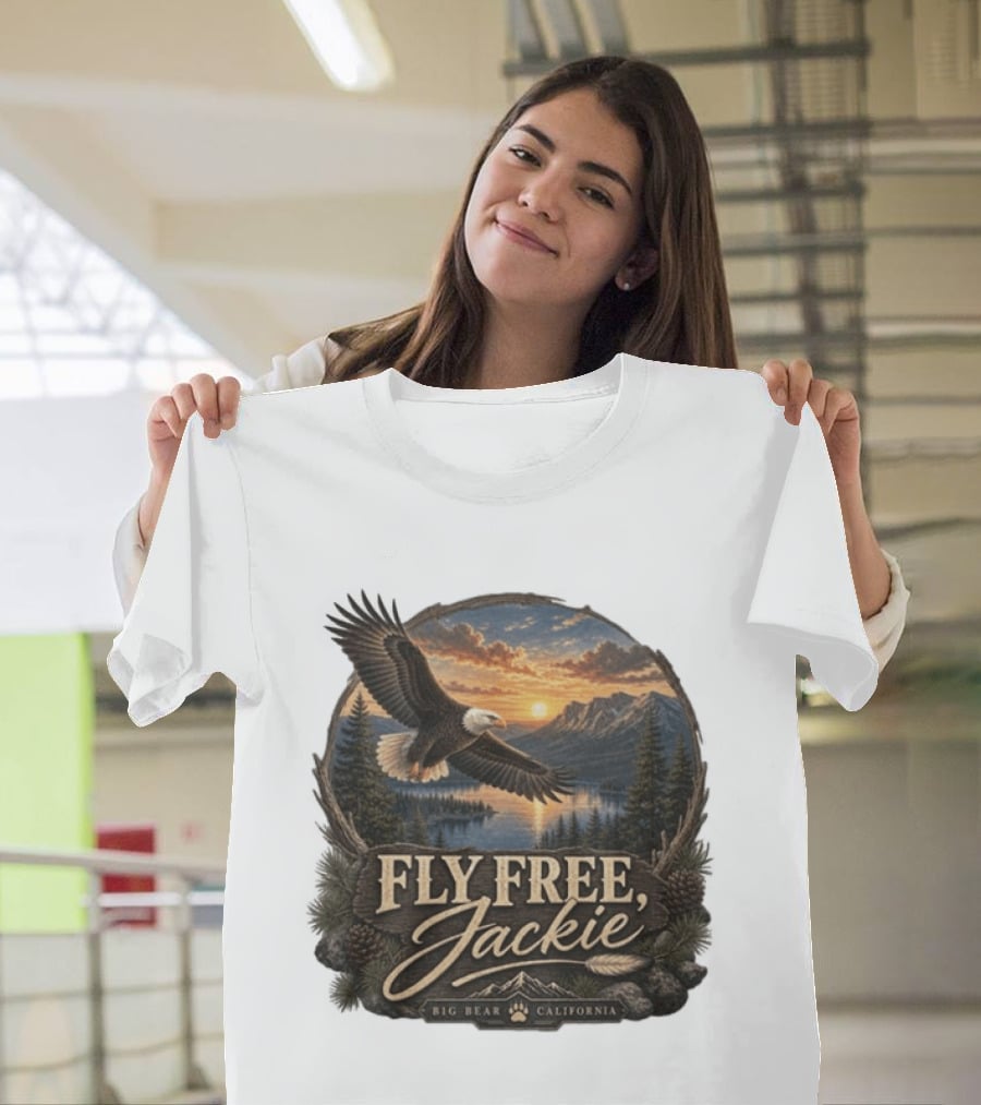 Fly Free Jackie Eagle Soaring Big Bear California Sunset T-Shirt