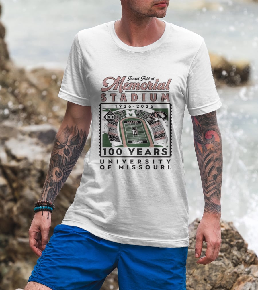 Faurot Field At Memorial Stadium 100 Years 1926 2026 University Of Missouri T-Shirt