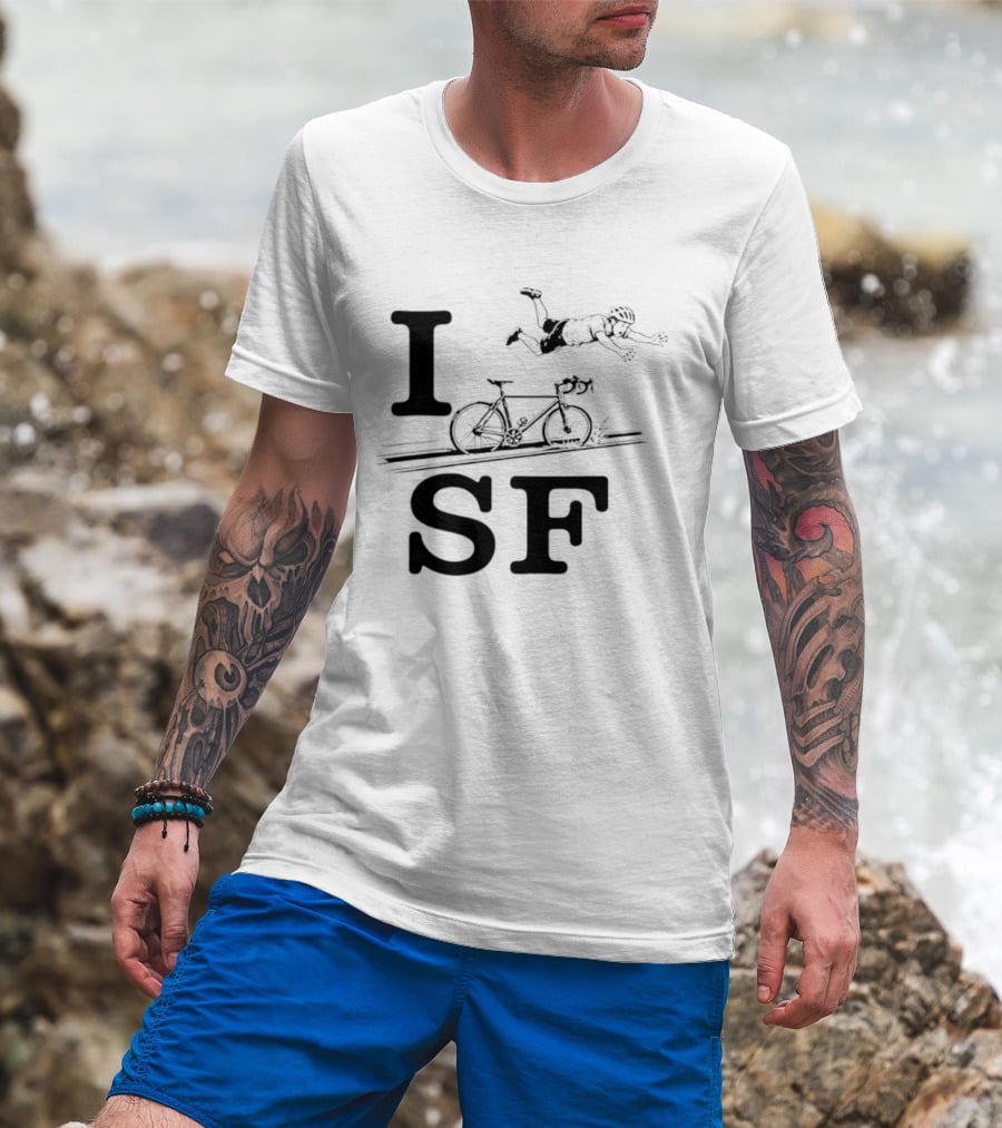 I Love SF Cycling Accident Bike Humor T-Shirt