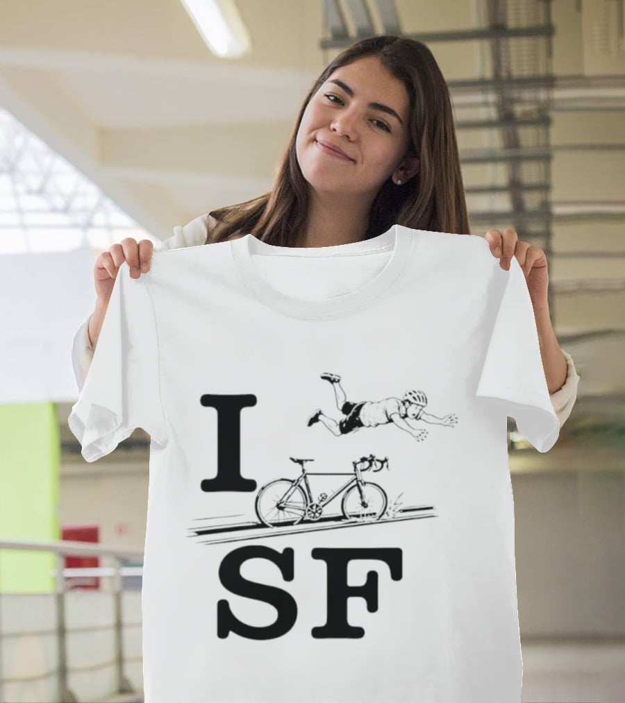 I Love SF Cycling Accident Bike Humor T-Shirt
