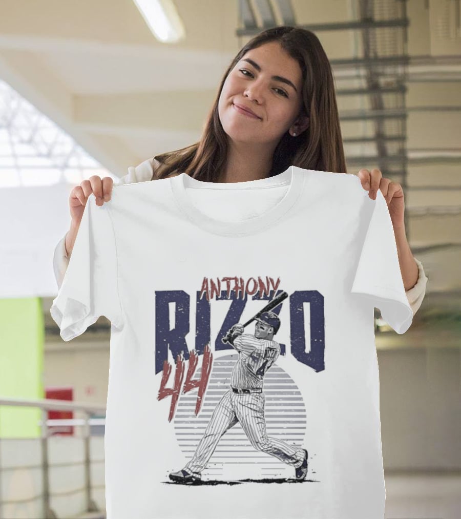 Anthony Rizzo 44 Chicago Cubs Slugger Baseball Swing T-Shirt