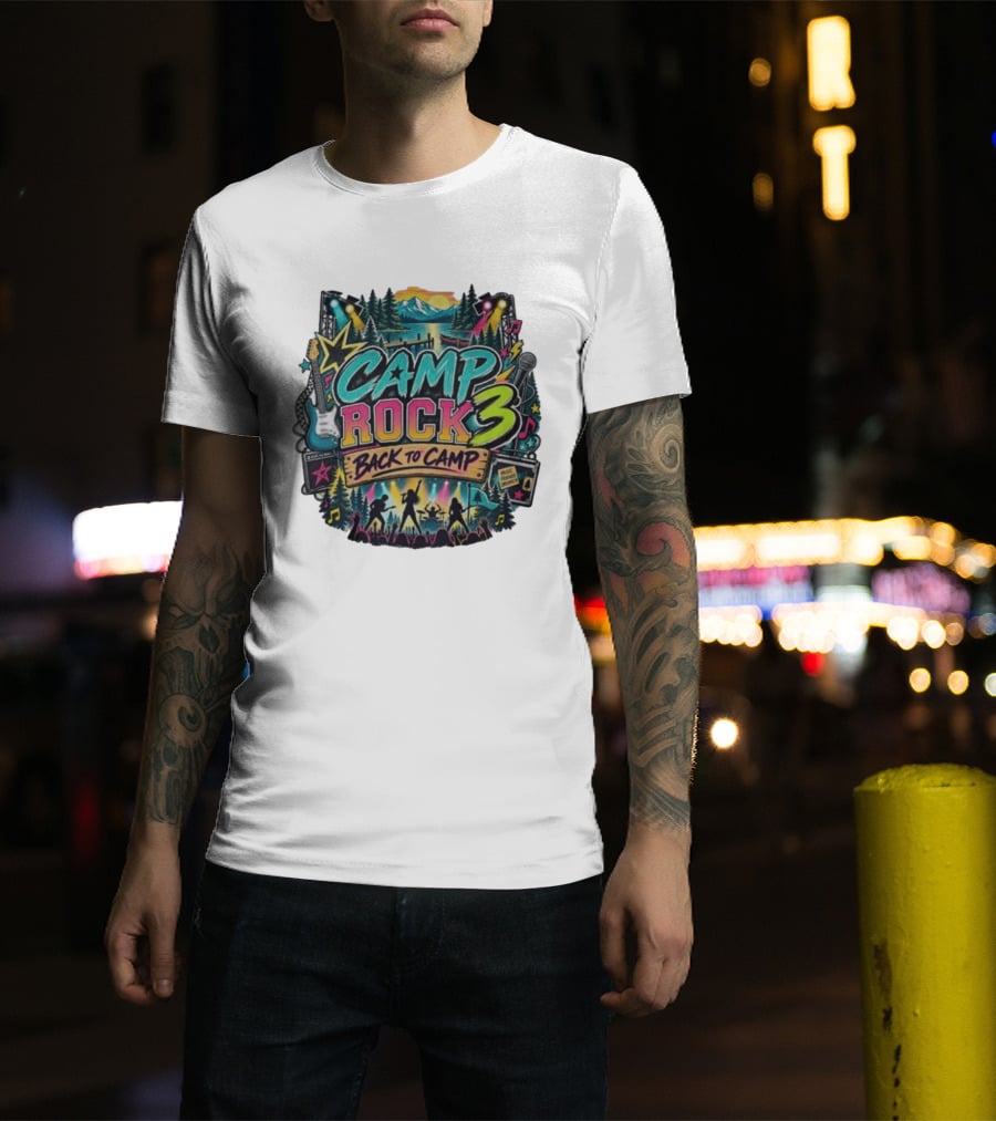 Camp Rock 3 Back To Camp Music Stage Adventure With Guitars And Stars T-Shirt