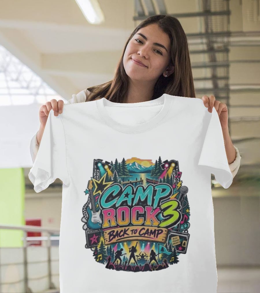 Camp Rock 3 Back To Camp Music Stage Adventure With Guitars And Stars T-Shirt