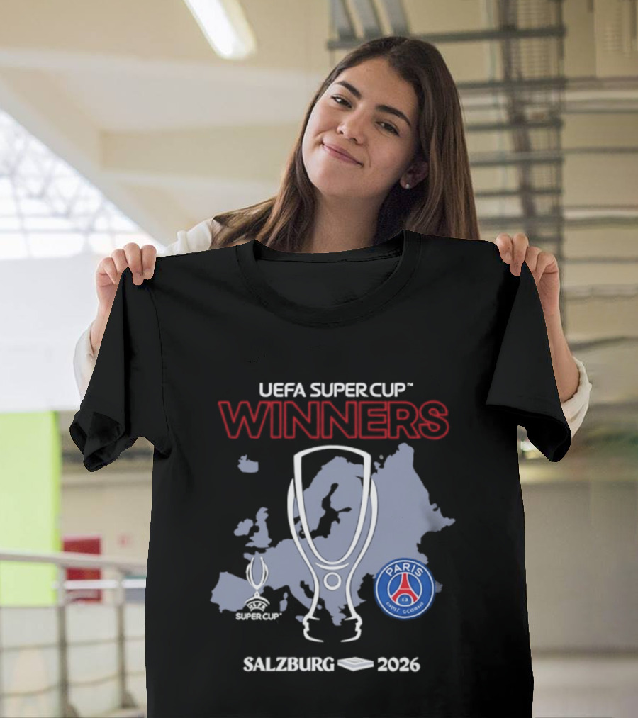 UEFA Super Cup Winners Paris Saint Germain Salzburg 2026 T-Shirt