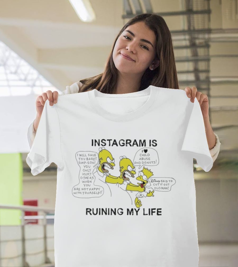 Instagram Is Ruining My Life Bart Simpson Clone Abuse Donuts T-Shirt
