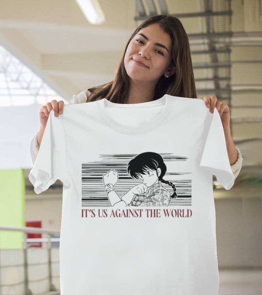 Ranma Saotome It's Us Against The World Anime Iconic Manga T-Shirt