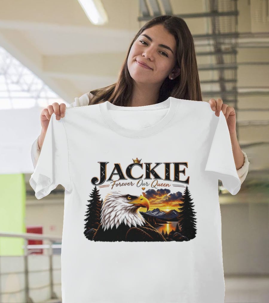 Jackie Forever Our Queen Eagle Sunset Mountain Scene T-Shirt