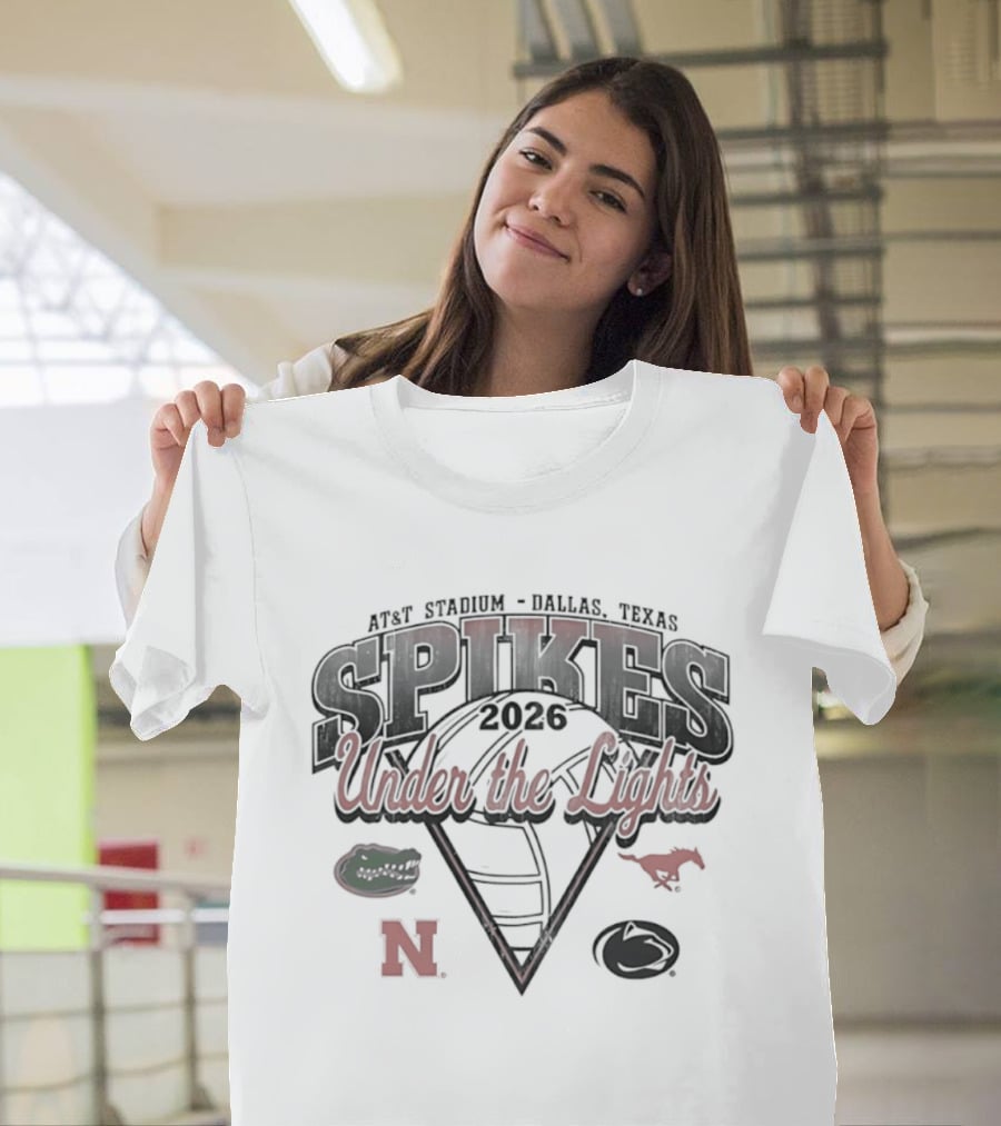 AT&T Stadium Spikes Under The Lights 2026 Dallas Texas Gators Huskers Mustangs Football Event T-Shirt