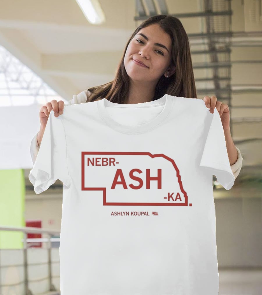 NebrASHka Ashlyn Koupal Nebraska Map ASH Bold Red T-Shirt