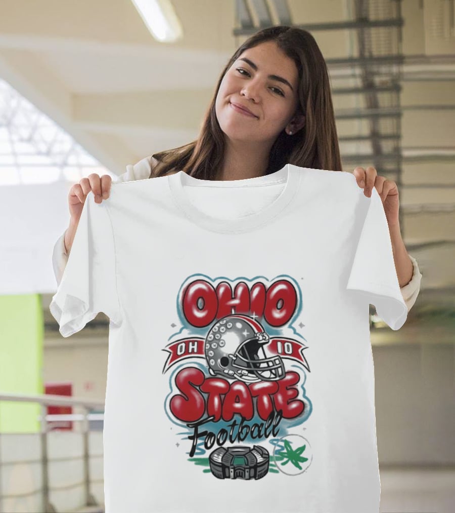 Ohio State Buckeyes Football 90s Bootleg Airbrush Helmet Stadium T-Shirt