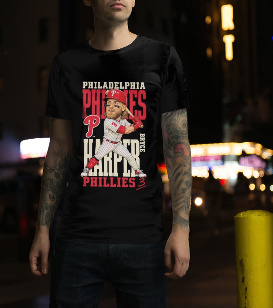 Philadelphia Phillies Bryce Harper 3 Caricature 2026 MLB Season T-Shirt