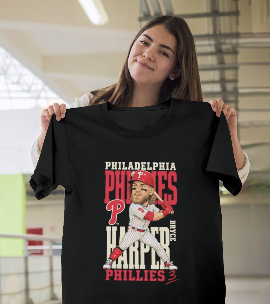 Philadelphia Phillies Bryce Harper 3 Caricature 2026 MLB Season T-Shirt
