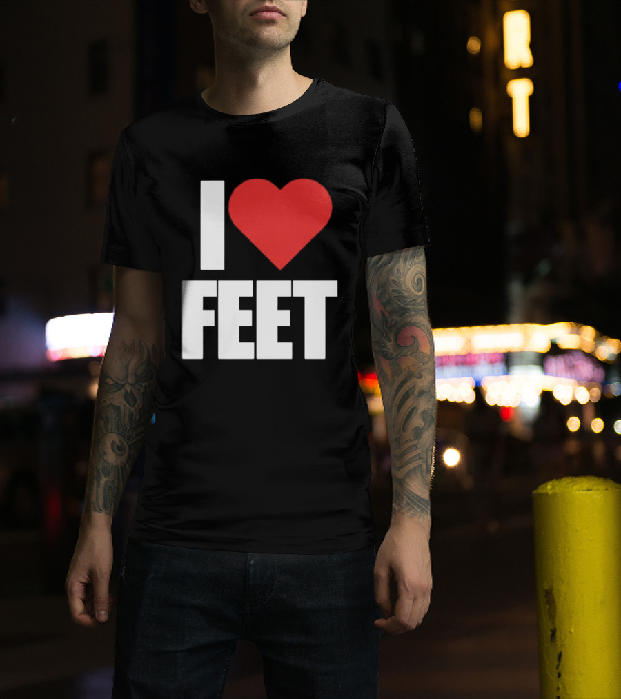 I Heart Feet Bold Red Heart Fun T-Shirt