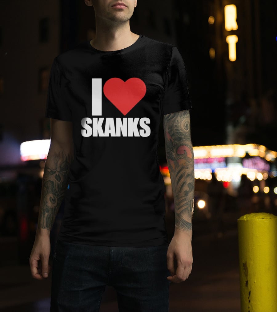 I Heart Skanks Red Love Symbol Humor T-Shirt