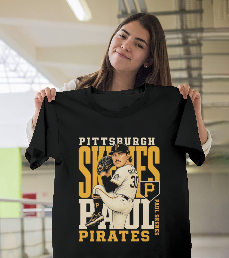 Pittsburgh Pirates Paul Skenes 34 Baseball Player Caricature 2026 Season T-Shirt