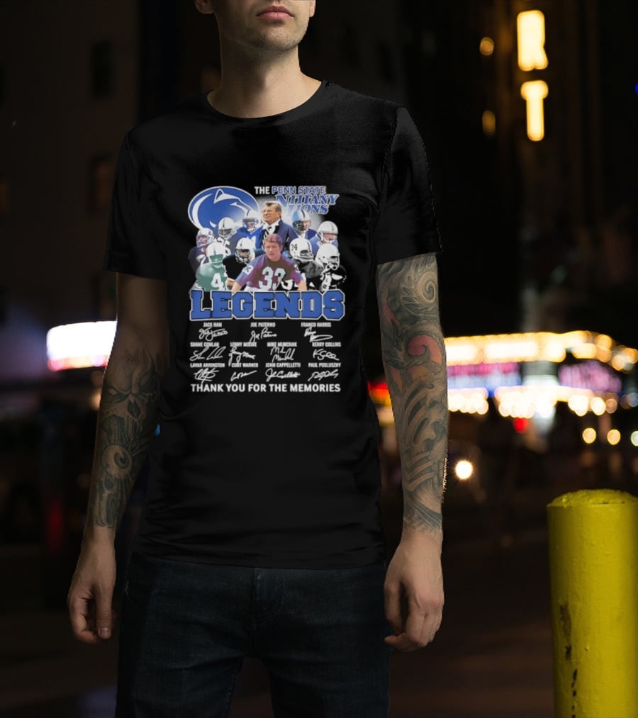 Penn State Nittany Lions Legends Thank You For The Memories Signatures T-Shirt