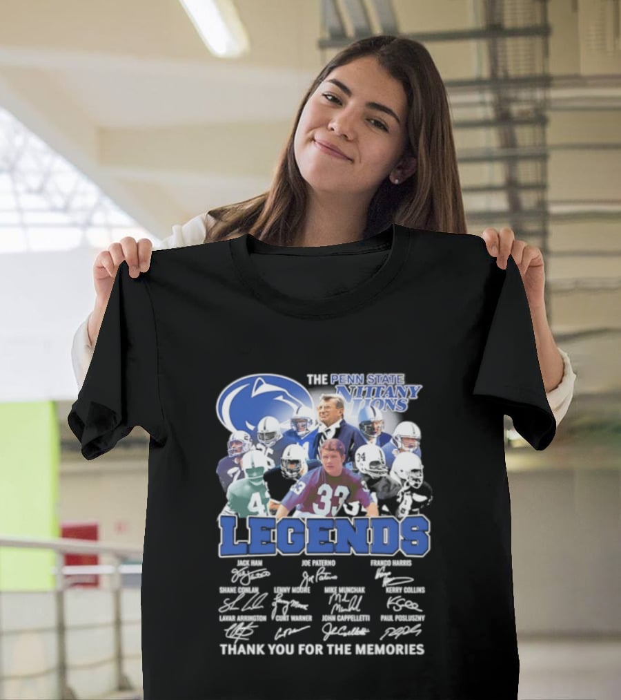 Penn State Nittany Lions Legends Thank You For The Memories Signatures T-Shirt