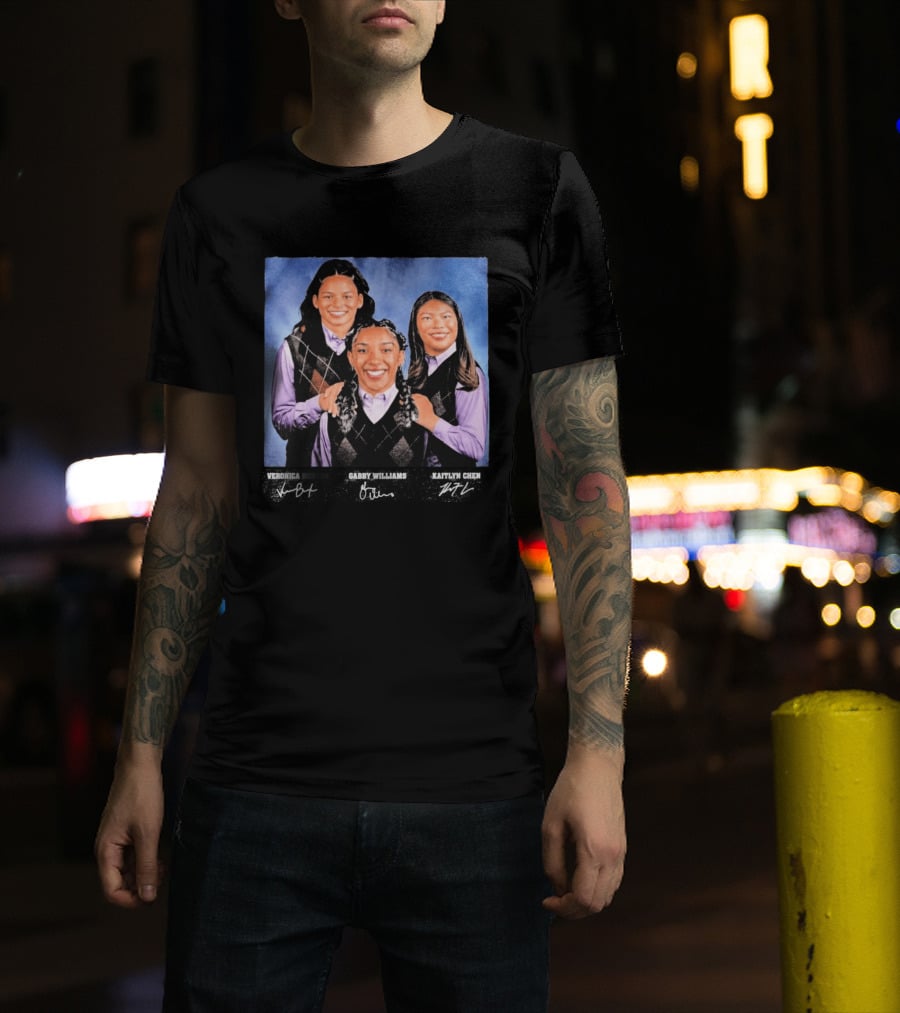 Veronica Burton Gabby Williams Kaitlyn Chen Step Brothers Argyle Sweater Purple T-Shirt
