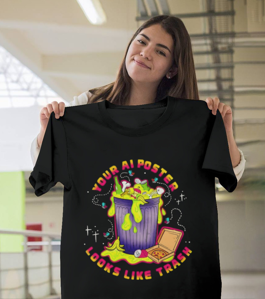 Your AI Looks Like Trash Pizza Trash Can Goo T-Shirt