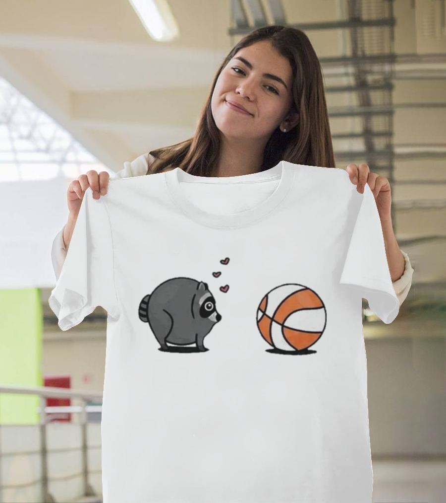 Seattle Storm Raccoon Hearts Basketball Jimothy Loves Hoops T-Shirt