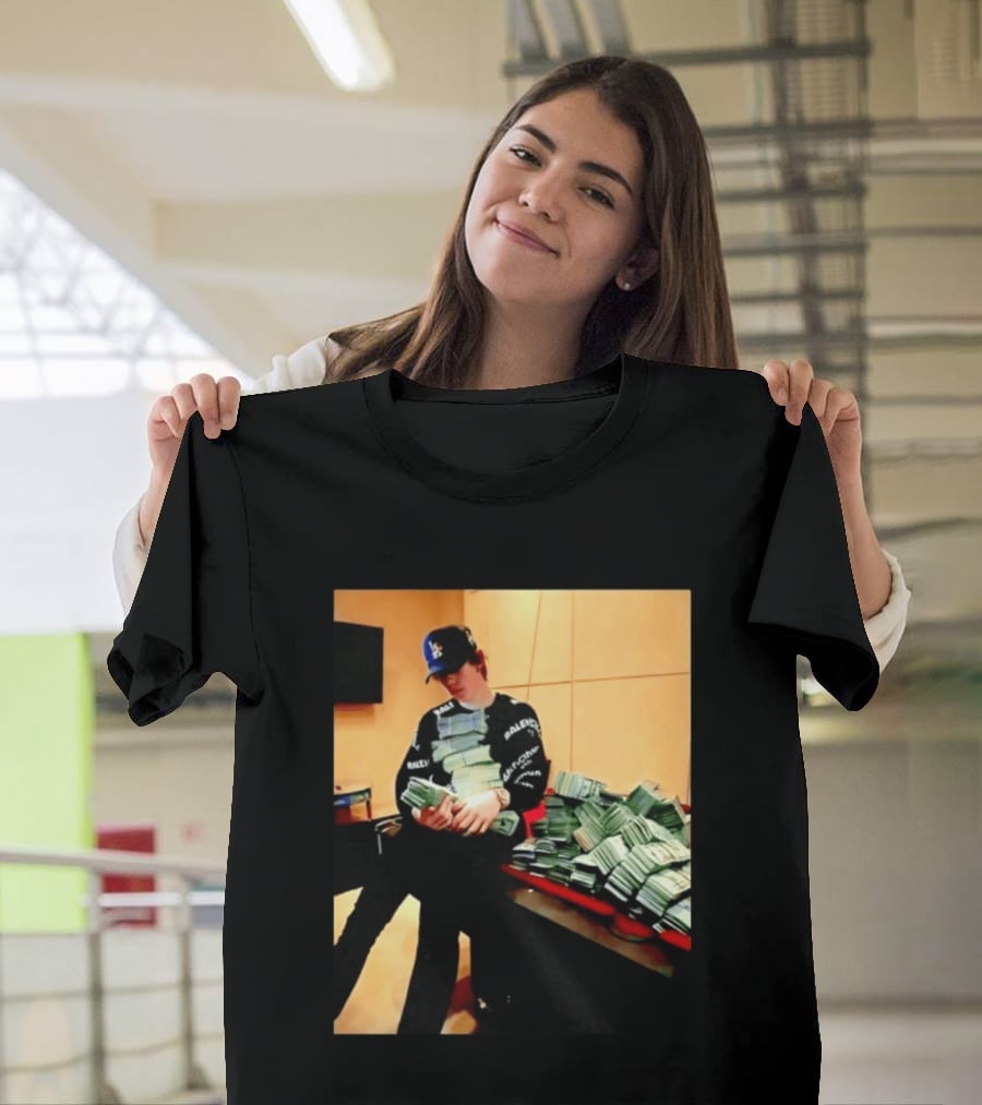 Balenciaga Black Long Sleeve With RALEC And Los Angeles Cap T-Shirt