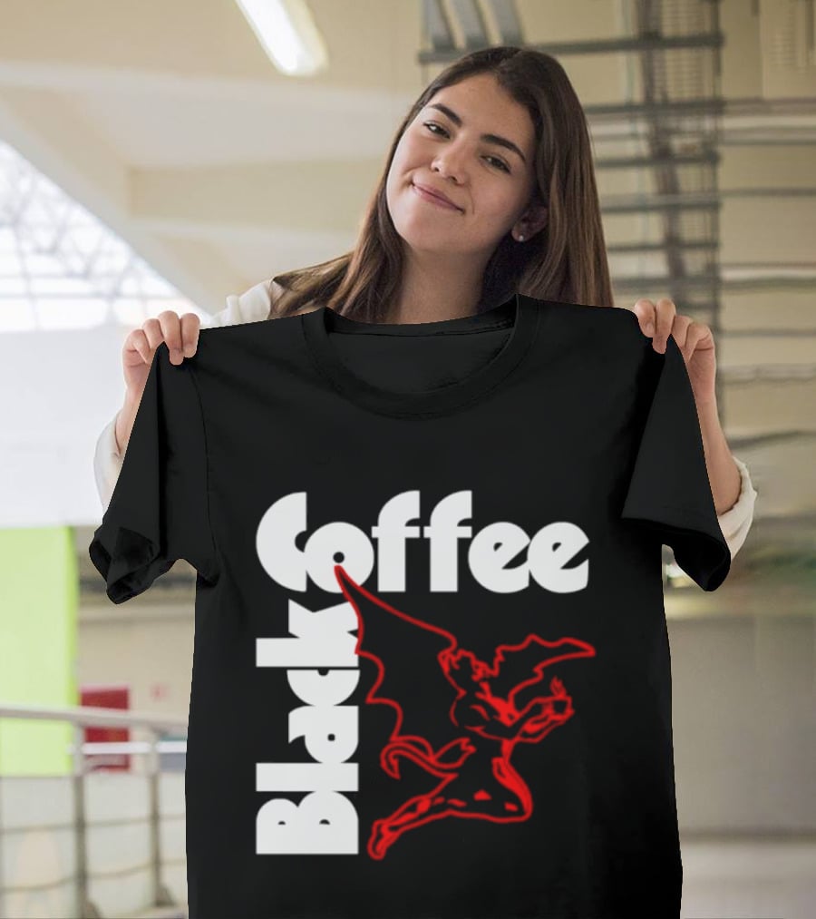 Black Coffee Devil Caffeine Drinking T-Shirt