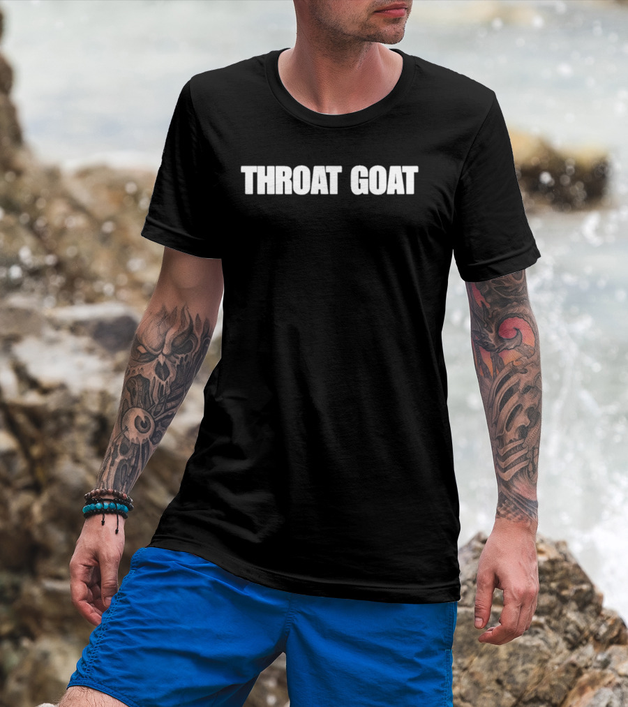 Throat Goat Bold Text White Lettering T-Shirt