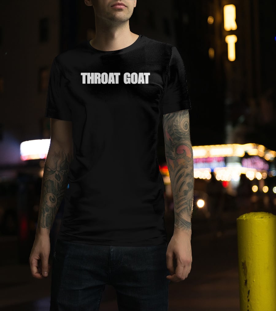 Throat Goat Bold Text White Lettering T-Shirt