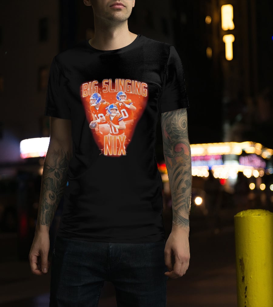 Denver Broncos Big Slinging Bo Nix Collage T-Shirt