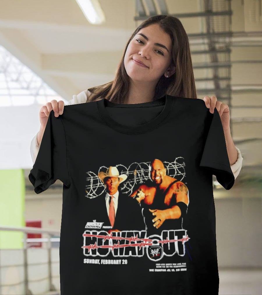 WWE No Way Out 2005 John Bradshaw Layfield Vs Big Show February 20 SmackDown Barbed Wire Match T-Shirt