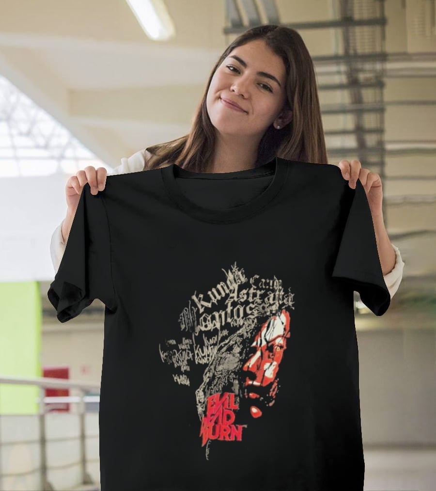 Kunda Astaroth Manto Satta Evil Dead Burn Face Typographic T-Shirt