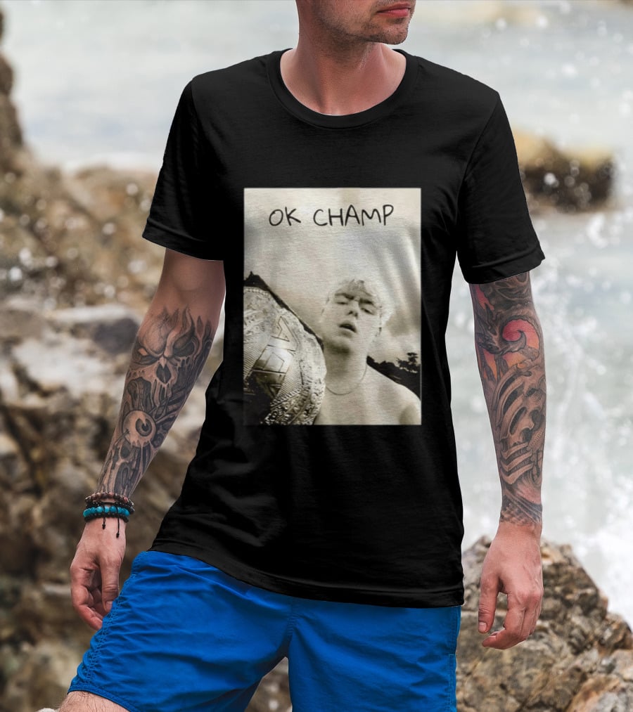 OK Champ Kyle Fletcher Holding Championship Belt T-Shirt