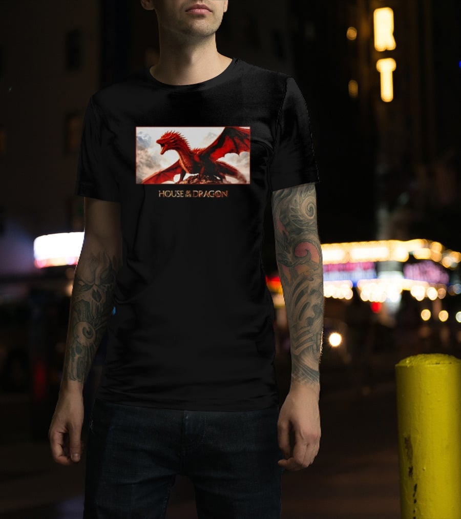 House Of The Dragon Caraxes War Memorial Mountains Scene T-Shirt