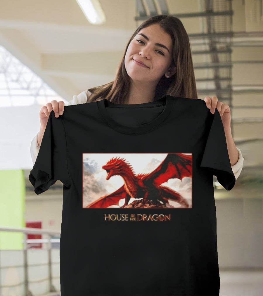 House Of The Dragon Caraxes War Memorial Mountains Scene T-Shirt