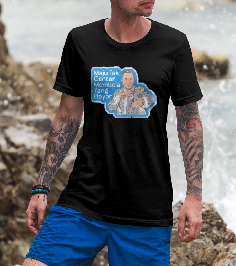 Maju Tak Gentar Membela Yang Bayar Indonesia Iconic Suit Pose T-Shirt