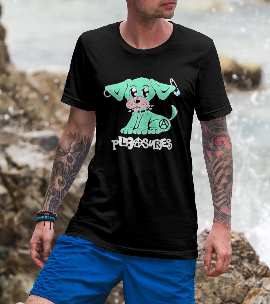 Pleasures Ruff Neon Dog Safety Pin T-Shirt