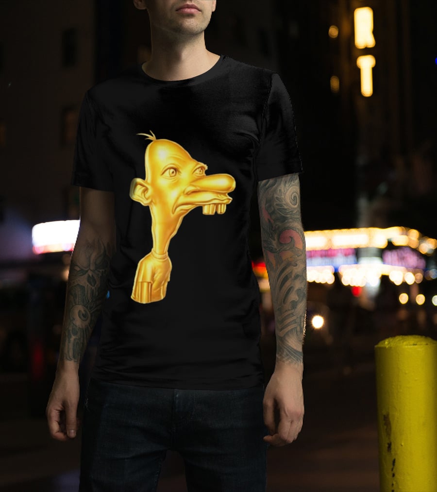 Neegy Meme Cartoon Golden Head T-Shirt