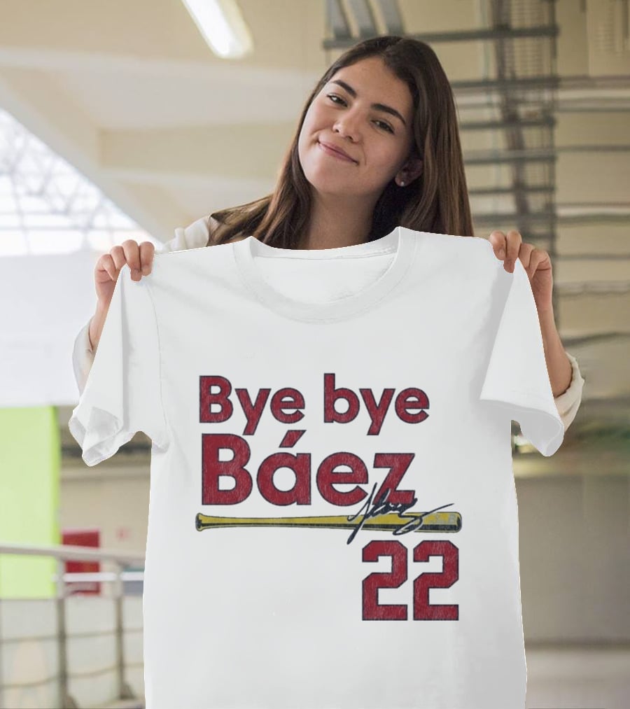 Bye Bye Báez St. Louis Cardinals MLB 2026 Number 22 Baseball Bat Signature T-Shirt