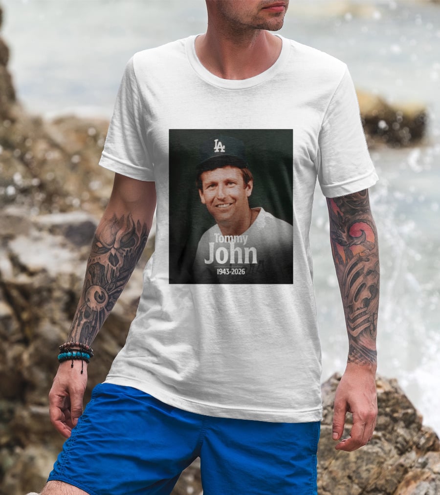 Tommy John 1943 2026 Los Angeles Baseball Memoriam T-Shirt