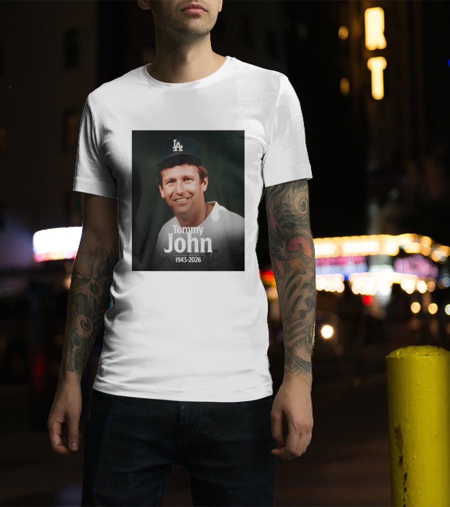 Tommy John 1943 2026 Los Angeles Baseball Memoriam T-Shirt