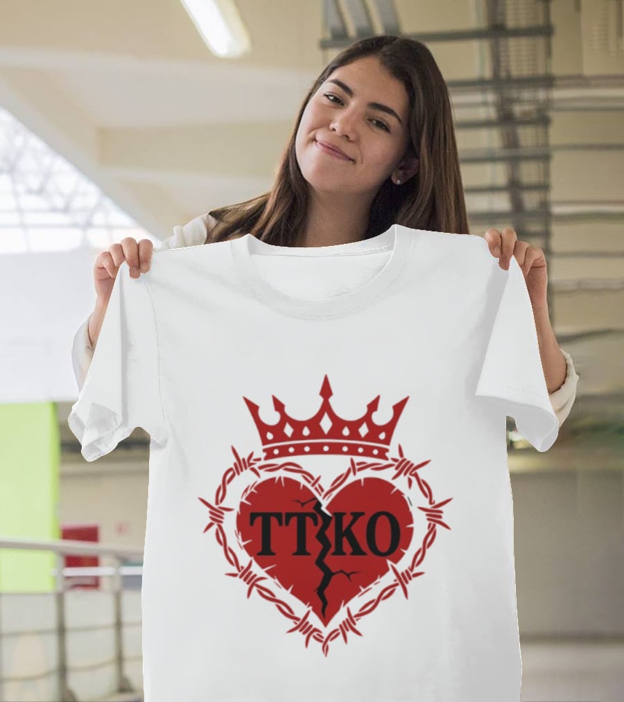 TTKO Broken Heart Crown Barbed Wire T-Shirt