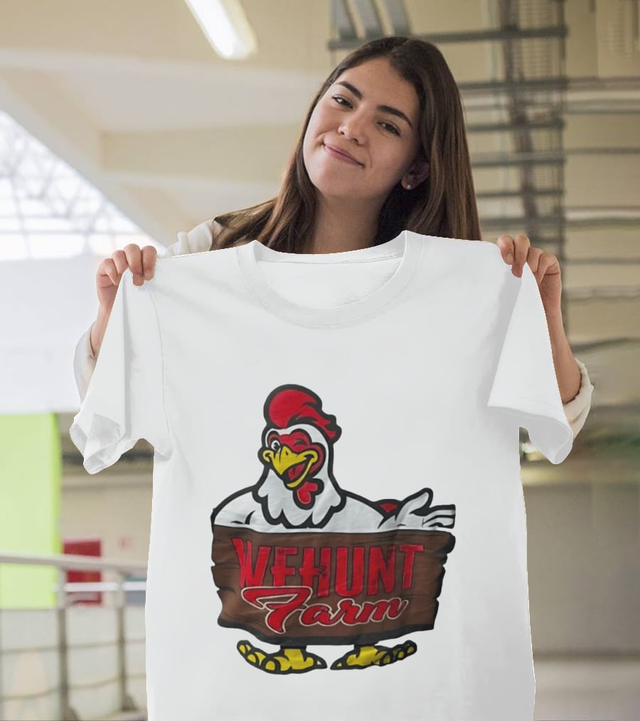 Wehunt Farm Chicken Winking Rooster With Red And Yellow Accents T-Shirt