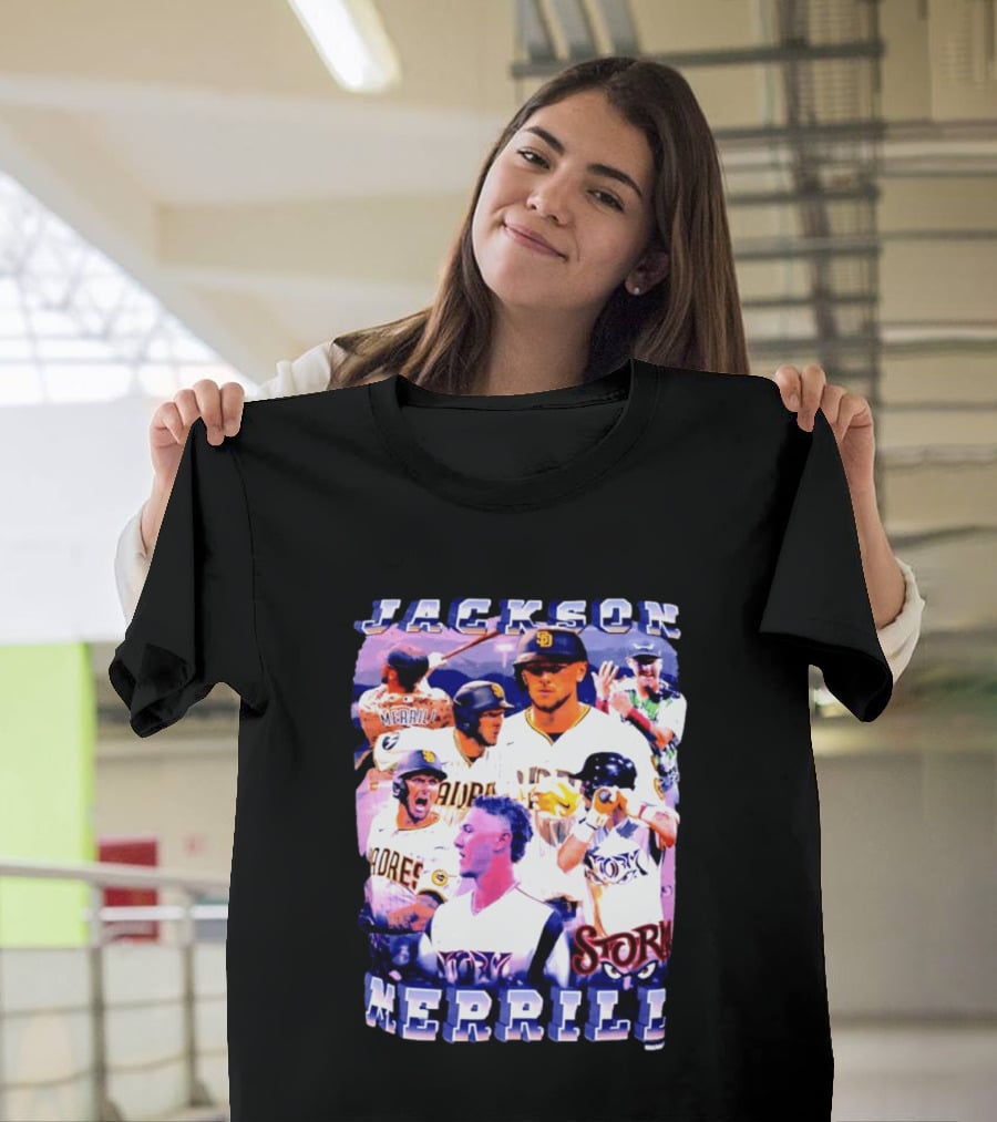 Jackson Merrill Padres Storm Baseball Collage San Diego T-Shirt