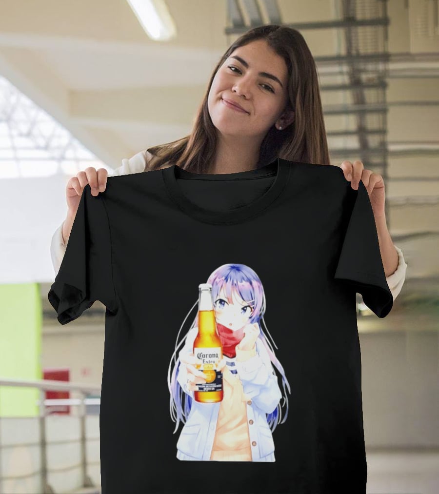 Mai Sakurajima Holding Corona Extra Rascal Does Not Dream Of Bunny Girl Senpai Anime T-Shirt