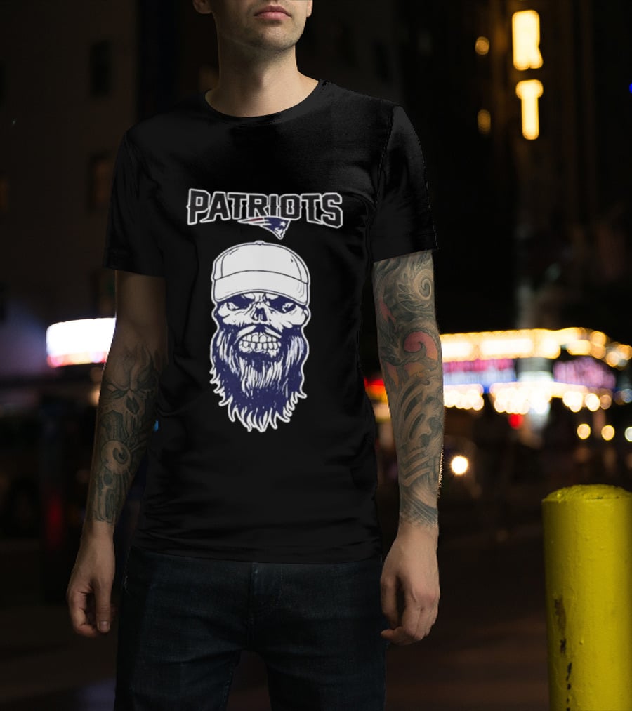 New England Patriots Luke Combs Skull Gillette Stadium Two Sided T-Shirt