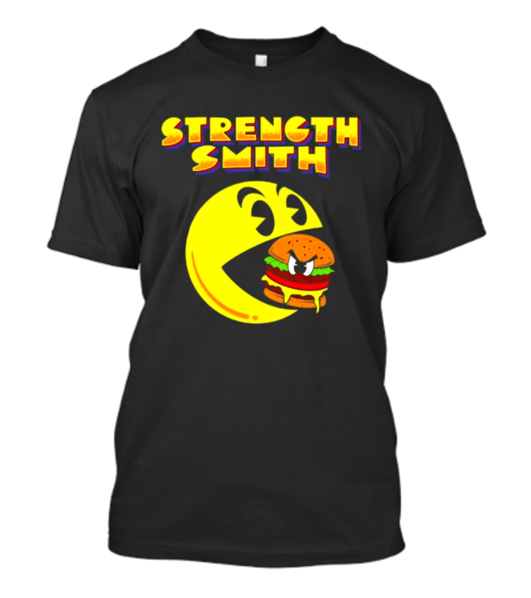 Strength Smith Pac Man Vs Burger Gaming Showdown T-Shirt